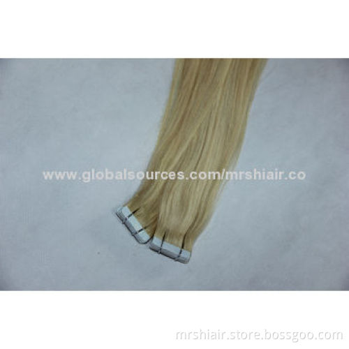 20-inch blond color Brazilian virgin tape in hair extensions